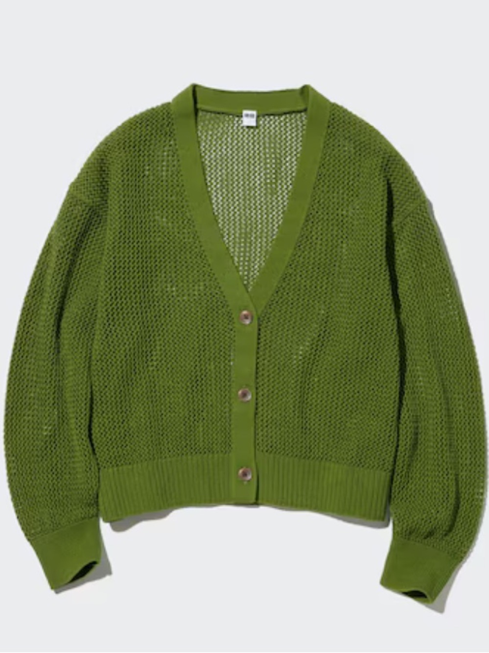 Uniqlo Green knit Mesh Cardigan- 100% cotton